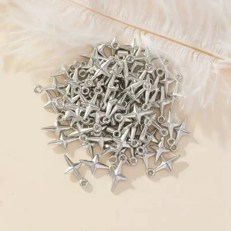 Resin Art Jewellery Kit - 100pcs 16x8mm Charms Shining Stars Charms