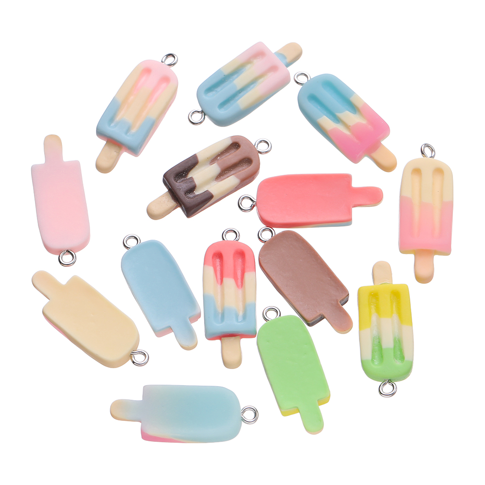 Resin Art Jewellery Kit - 10pcs 12x32mm Cute Colorful Popsicle Shape