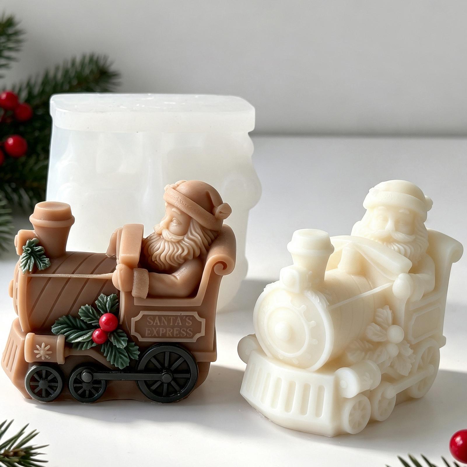 Resin Artist - Christmas Candle Mold Train Shape Candle