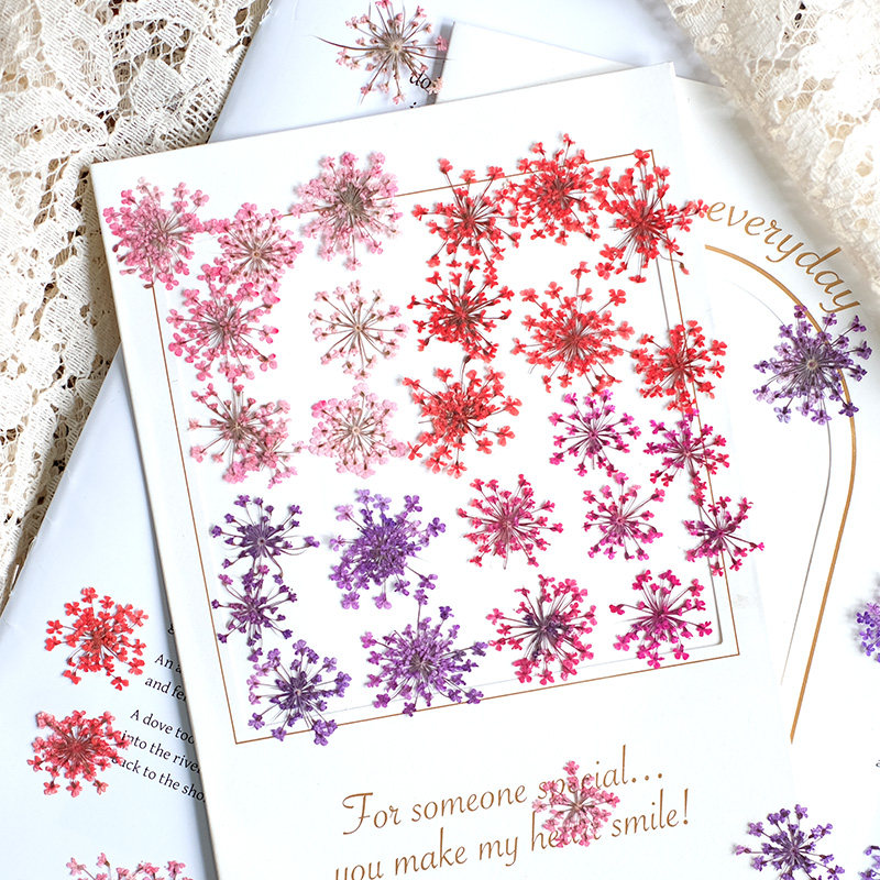 Resin Art Photo Frame - 24pcs, 2-2.5cm, Nature Dyed Mini Lace