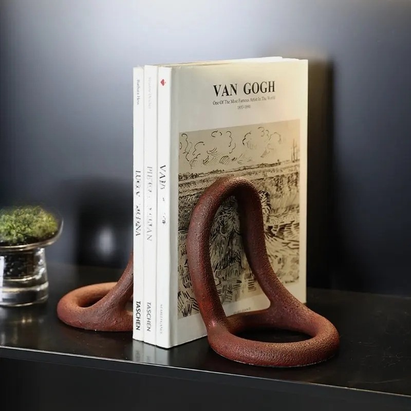 Resin Art Book - Minimalist Bookends for Office Desk -