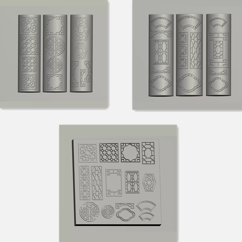 Resin Art Template - Vintage Chinese Window Tracery Nail Art