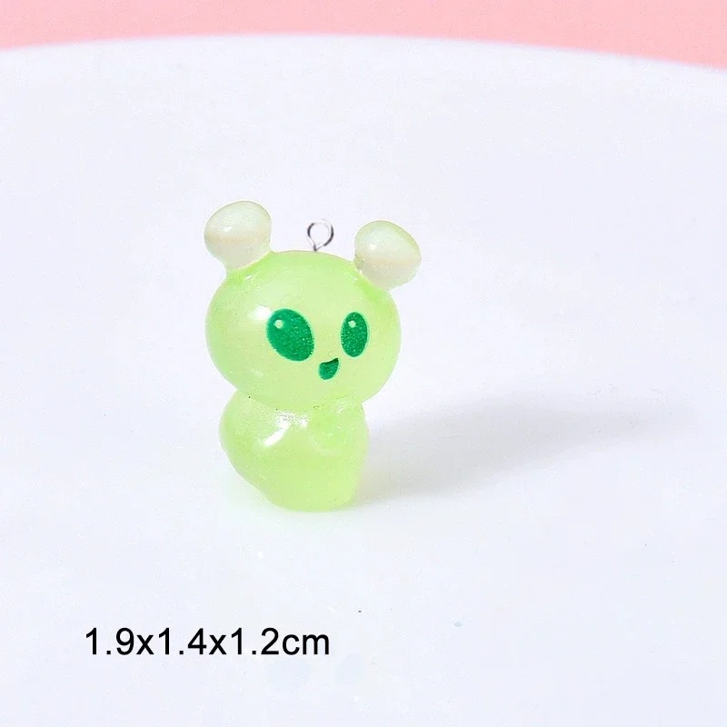 10Pcs Luminous Mini Green Alie - Resin Art Jewellery Kit ulasan dan harga