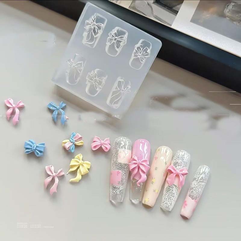 1PC 3D Bow Nail Art Silicone M - Resin Art Template ulasan dan harga