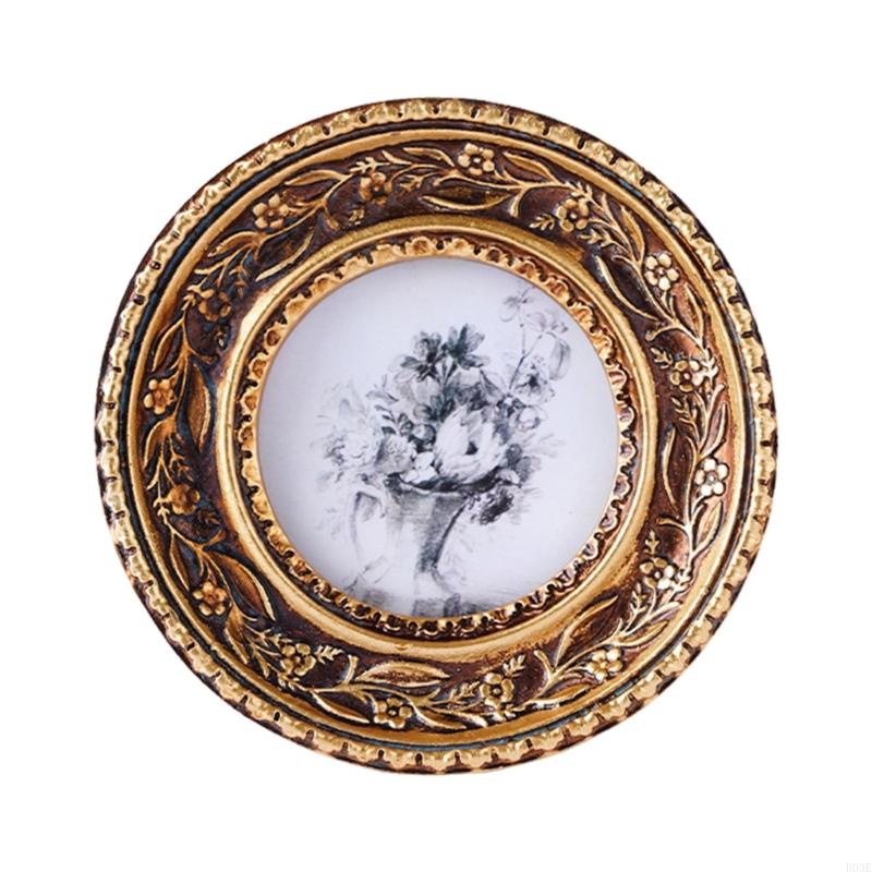 Antique Bronze Gold Round Phot - Resin Art Photo Frame ulasan dan harga