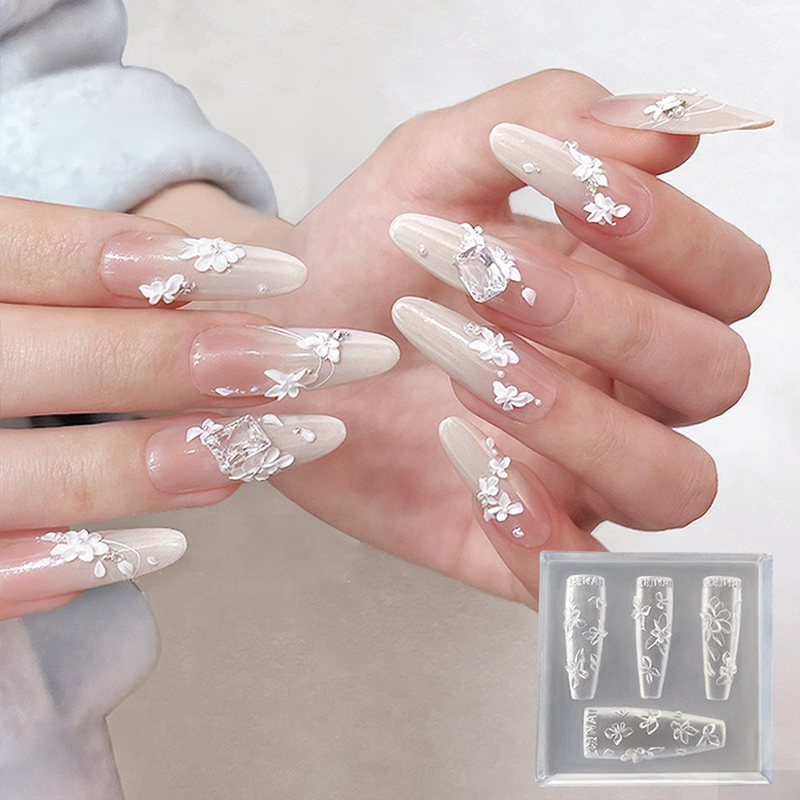 3D Flowers Nail Mold DIY Silic - Resin Art Template ulasan dan harga