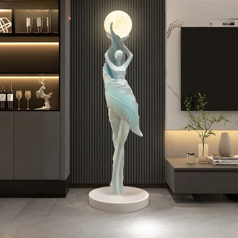 Portable Modern Abstract Feath - Resin Art In Floor ulasan dan harga
