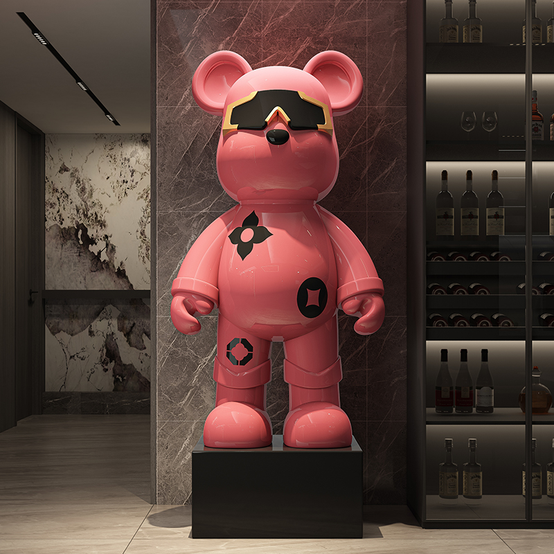 Light Luxury Pink Violent Bear - Resin Art In Floor ulasan dan harga