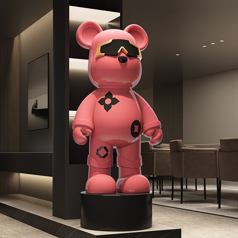 Light Luxury Pink Violent Bear - Resin Art In Floor ulasan dan harga