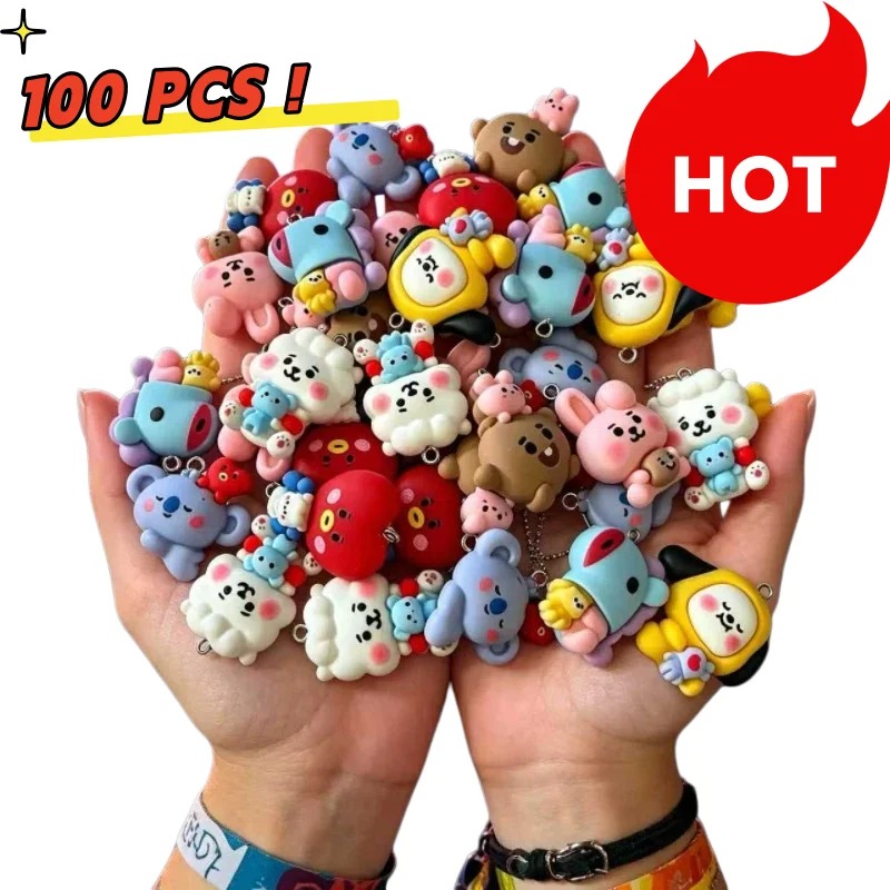 7pcs BT21 Resin Cartoon Charm  - Resin Art Jewellery Kit ulasan dan harga