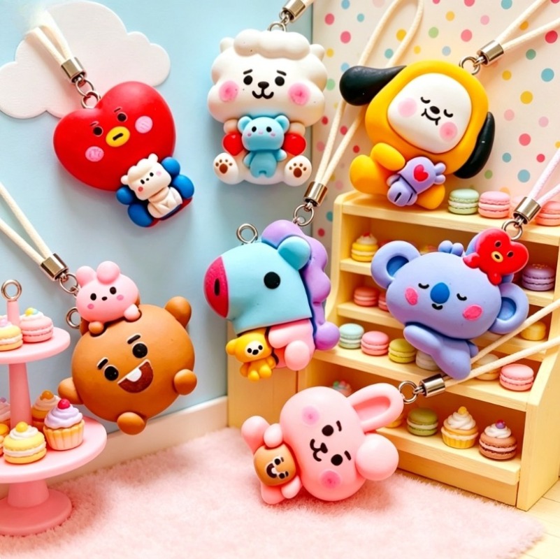 7pcs BT21 Resin Cartoon Charm  - Resin Art Jewellery Kit ulasan dan harga