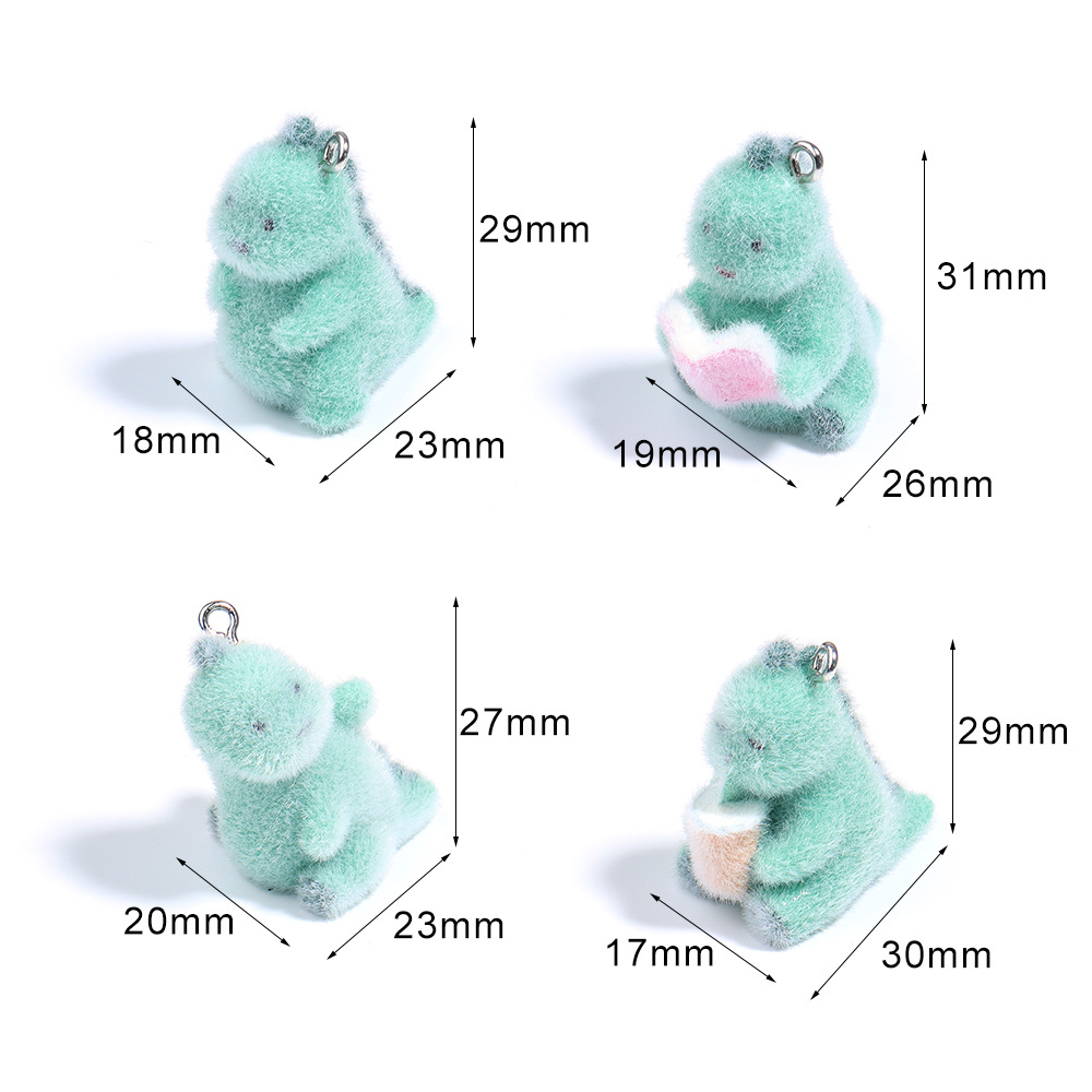 4Pcs 3D Mini Dinosaur Pendant  - Resin Art Jewellery Kit ulasan dan harga