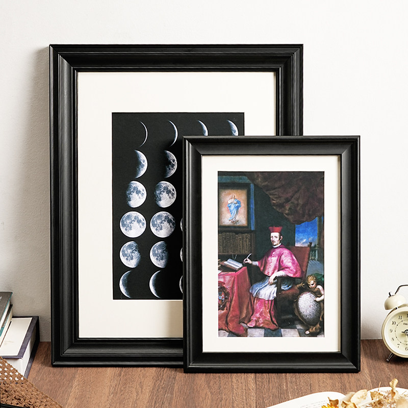 Vintage Black Solid Wood Pictu - Resin Art Photo Frame ulasan dan harga