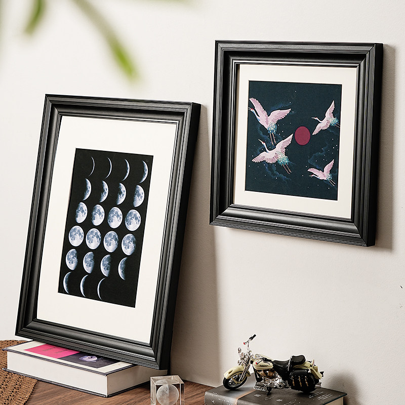 Vintage Black Solid Wood Pictu - Resin Art Photo Frame ulasan dan harga