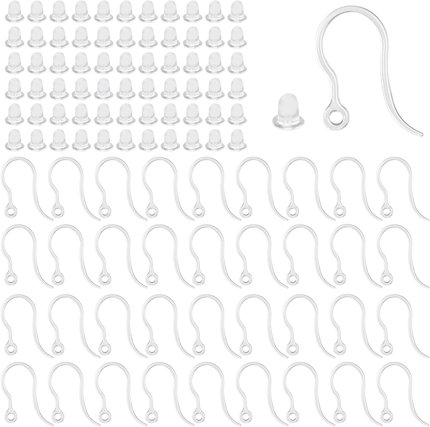 40pcs Clear Plastic Earring Ho - Resin Art Jewellery Kit ulasan dan harga