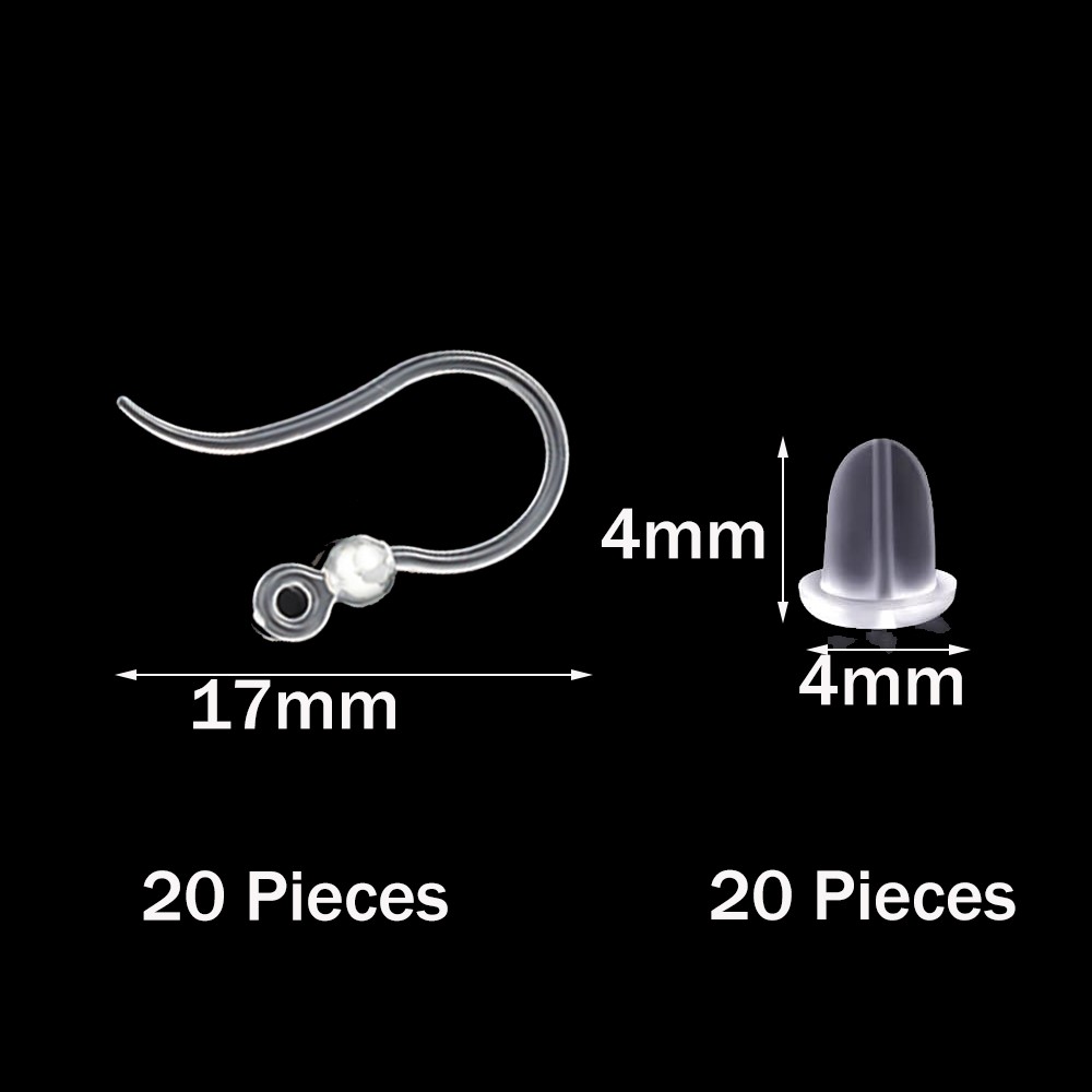 40pcs Clear Plastic Earring Ho - Resin Art Jewellery Kit ulasan dan harga