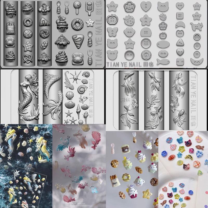 3D Soft Silicone Nail Ocean Me - Resin Art Template ulasan dan harga