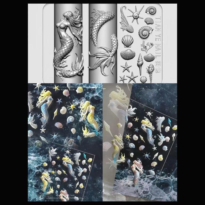3D Soft Silicone Nail Ocean Me - Resin Art Template ulasan dan harga
