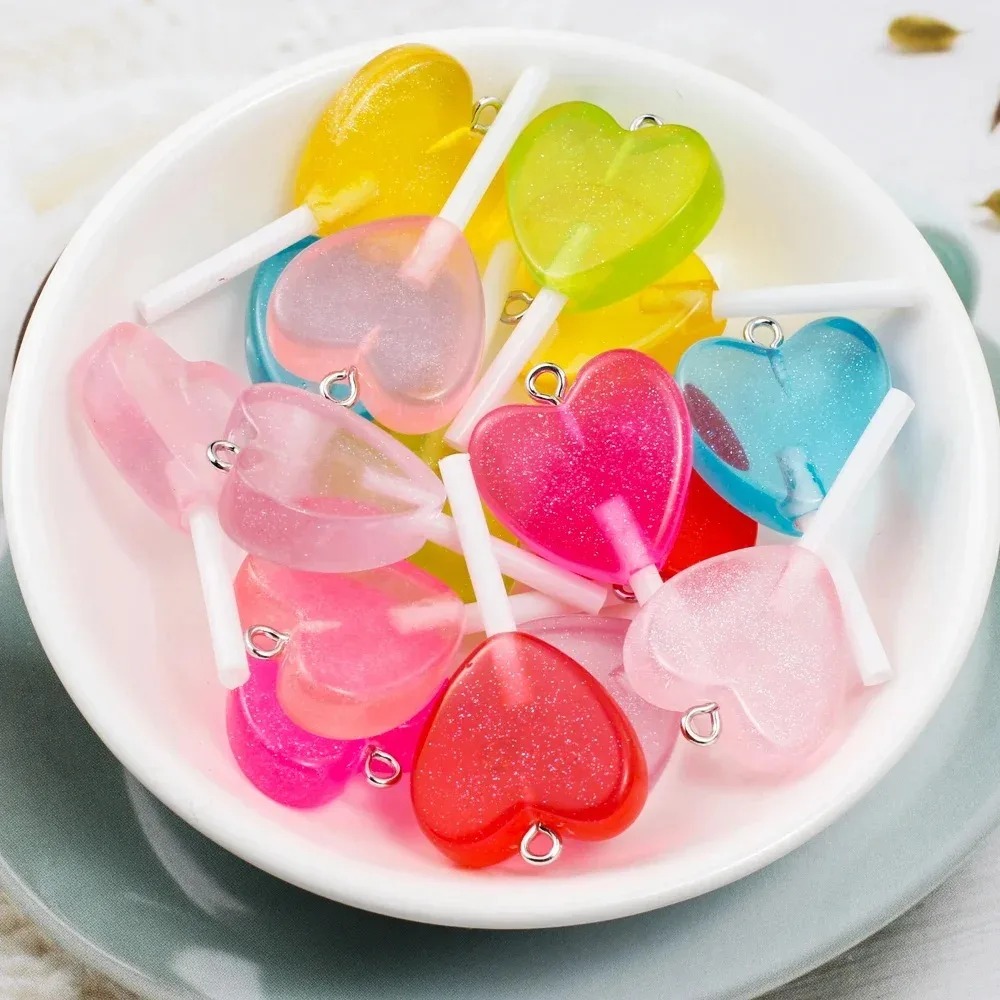 10Pcs Kawaii Sparkly Heart Lol - Resin Art Jewellery Kit ulasan dan harga