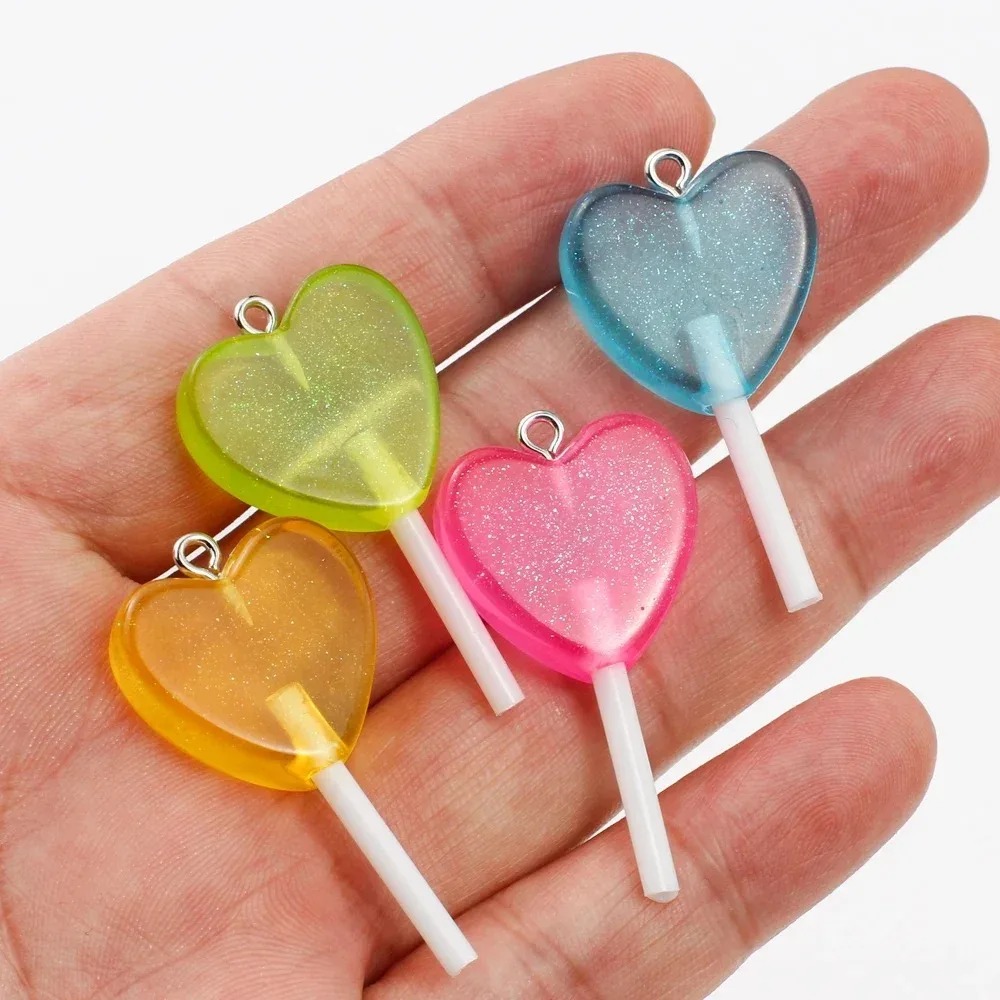 10Pcs Kawaii Sparkly Heart Lol - Resin Art Jewellery Kit ulasan dan harga