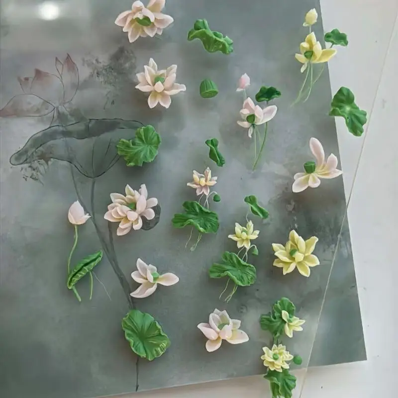 Flowers Series 3D Curved Nail  - Resin Art Template ulasan dan harga