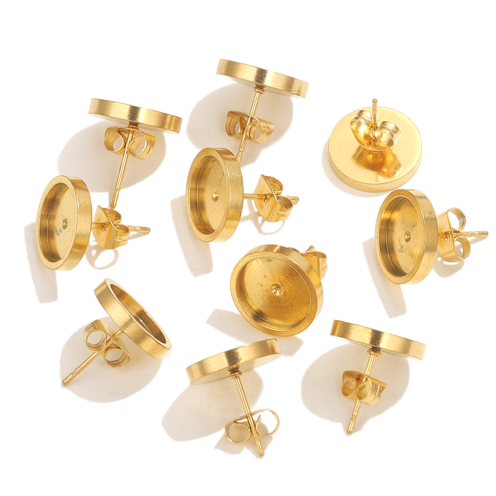 10pcs Stainless Steel Gold Ear - Resin Art Jewellery Kit ulasan dan harga